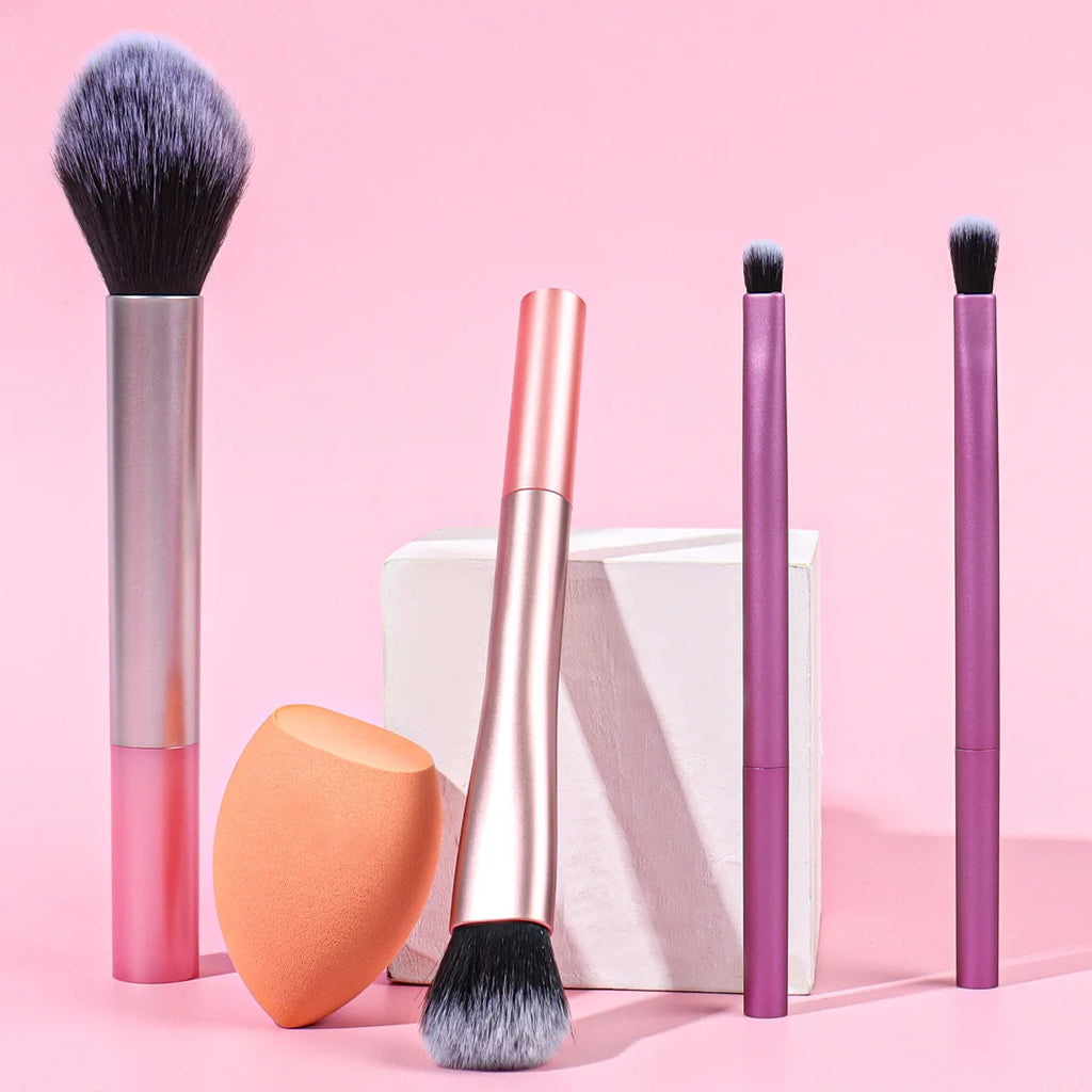 ZOREYA 4-Piece Makeup Brush Set – Powder, Blush & Eyeshadow Makeup Brush Set QXL