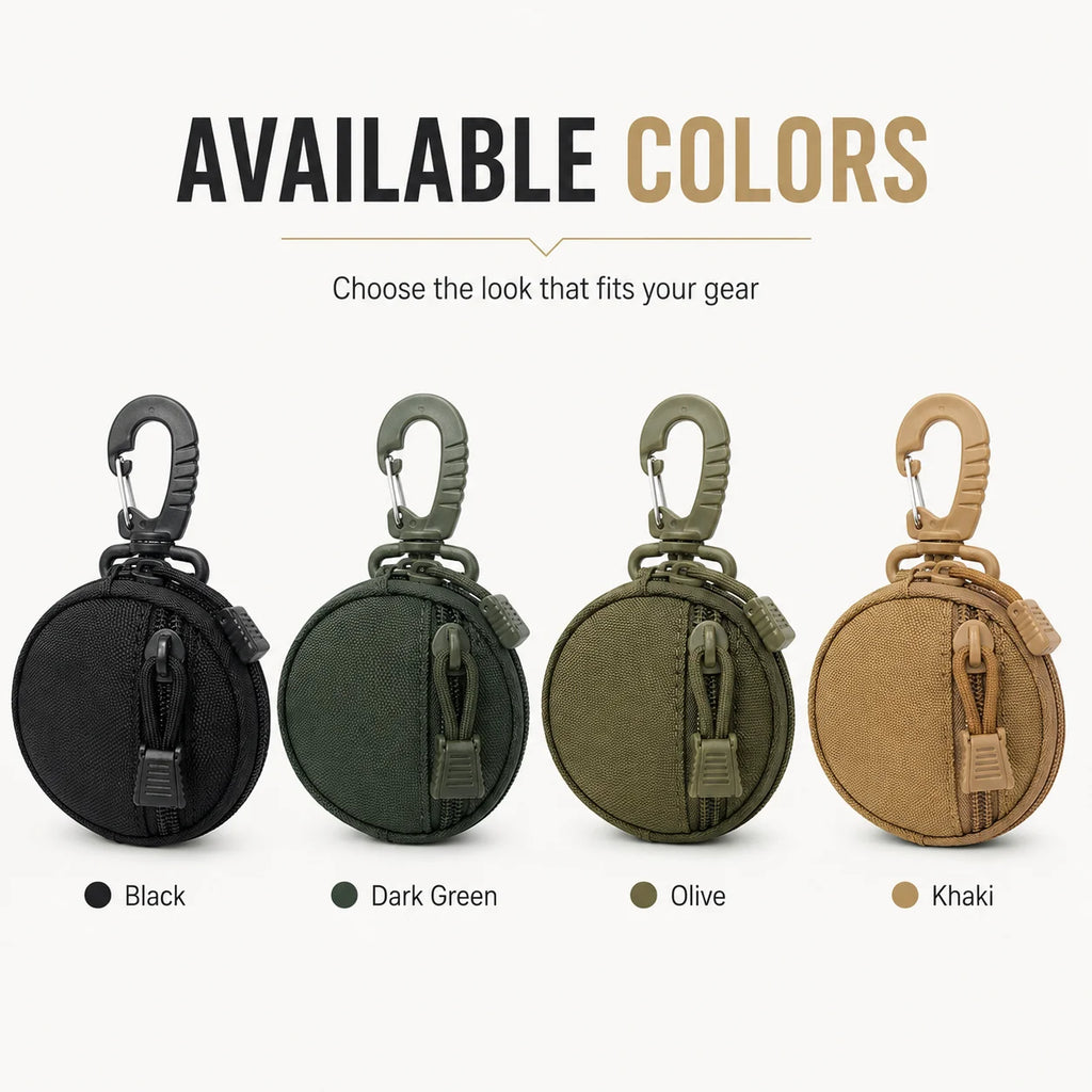 1000D Tactical Mini Round EDC Pouch with Carabiner Clip Tactical EDC Pouch QXL