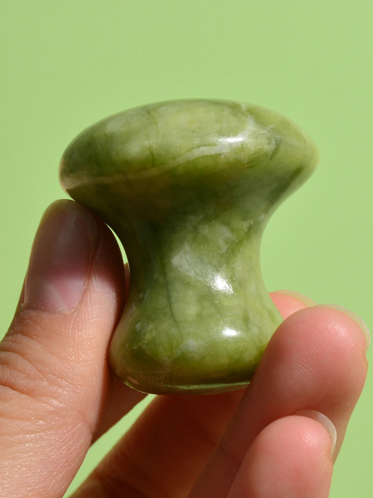 Green Quartz Mushroom Face Massager | Facial Roller Stone Facial Massage Stone QXL green