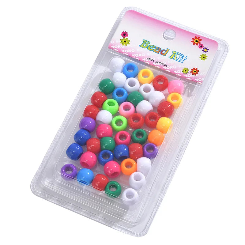 50-Pc Colorful Dreadlock Beads & Hair Braid Cuffs | 5mm Hole Hair Braid Beads QXL