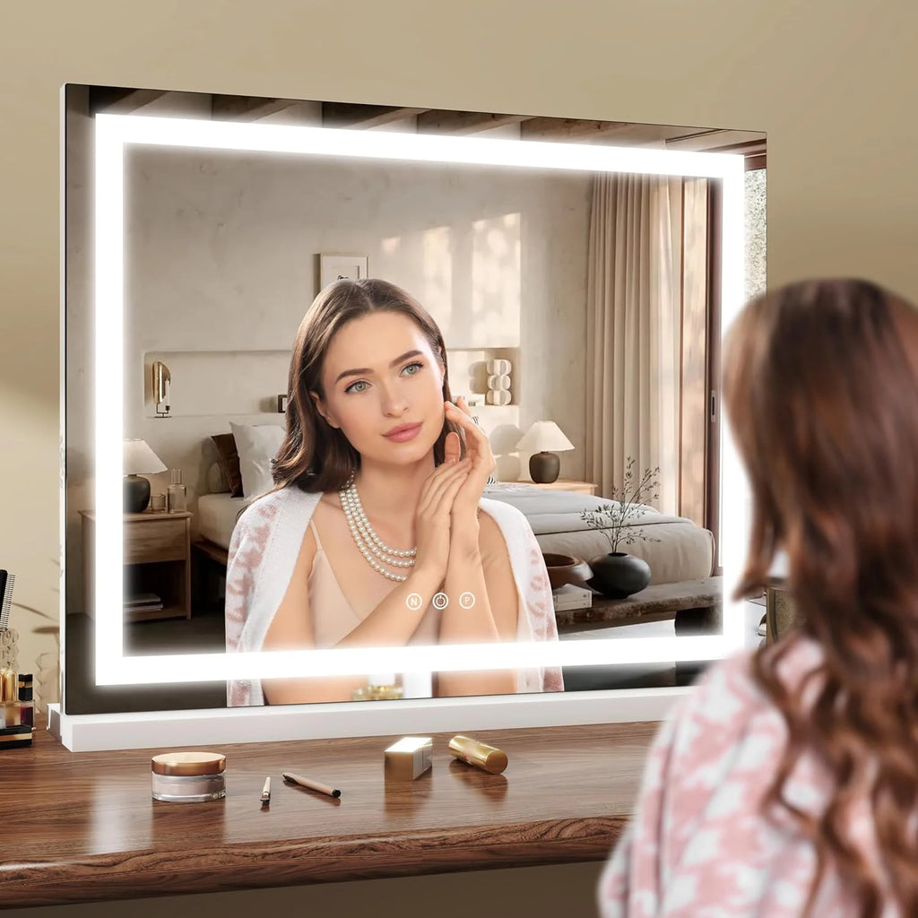 Hollywood LED Vanity Mirror 50x42cm | Lighted Tabletop Makeup LED Vanity Mirror QXL