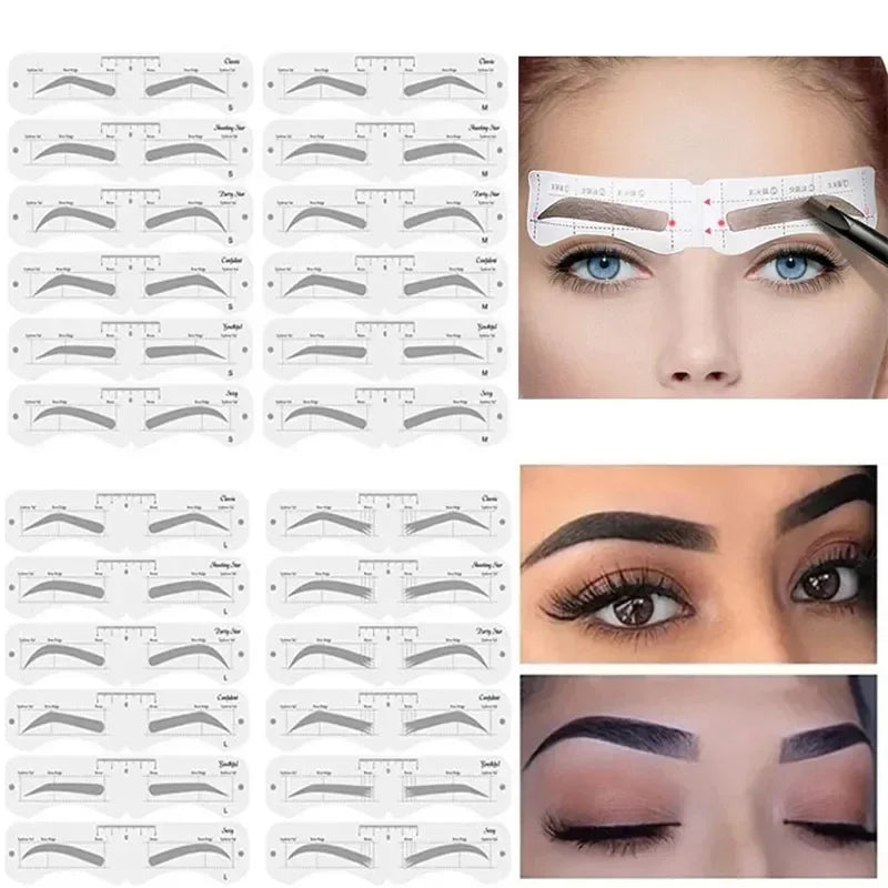 6-Pc Reusable Eyebrow Stencil Kit | DIY Brow Shaping Set Eyebrow Stencil Set QXL