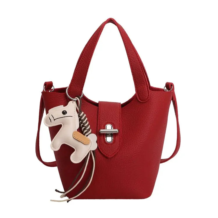 Luxury Leather Diaper Bag for Women | Elegant Vintage Style Leather Diaper Bag QXL Red