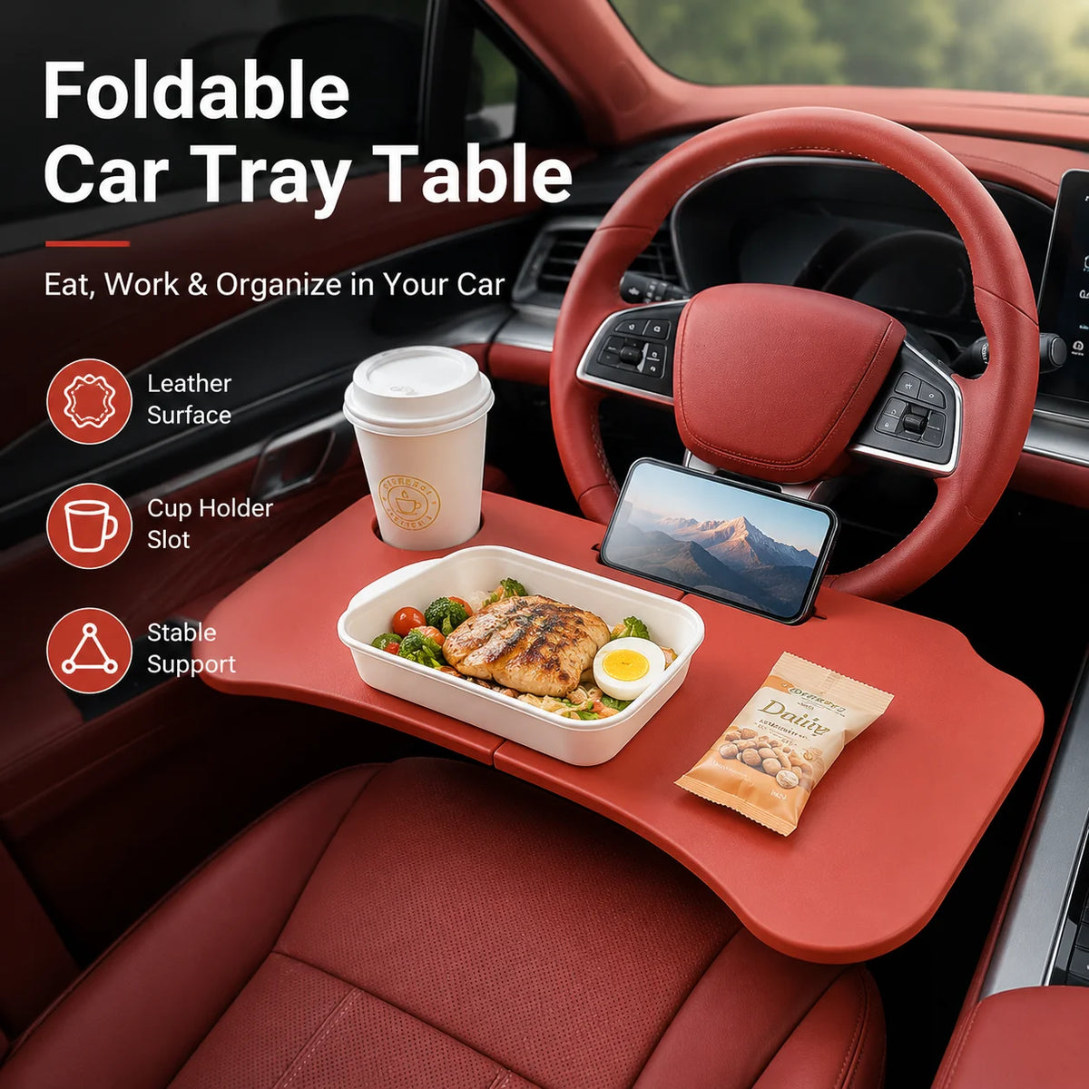 Foldable Car Tray Table | Dining & Laptop Desk for Tesla Car Tray Table QXL Default Title