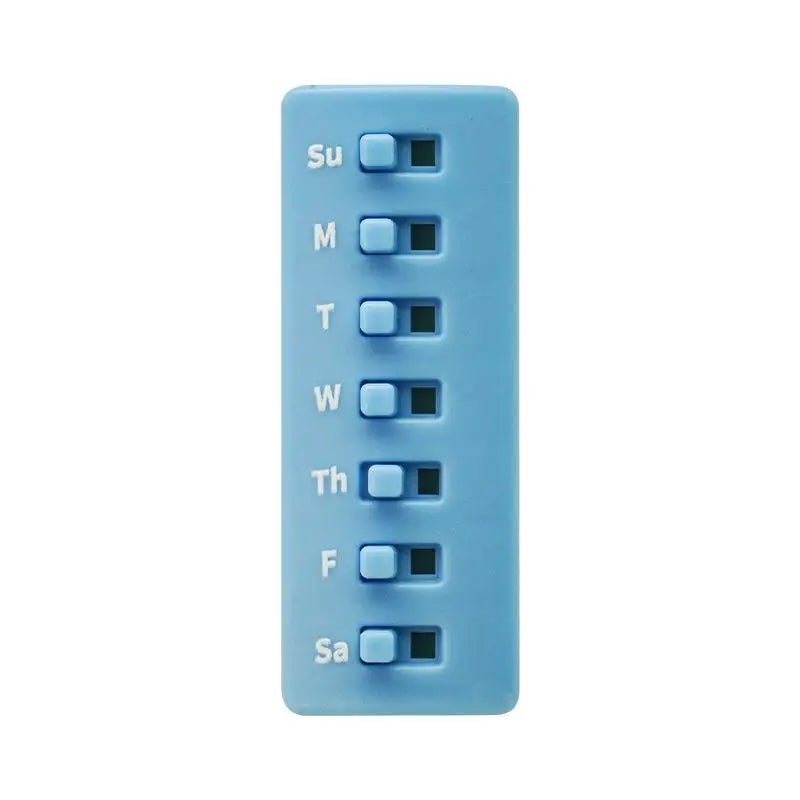 Reusable Color-Coded Pill Tracker & Medication Reminder Pill Tracker Reminder QXL Blue