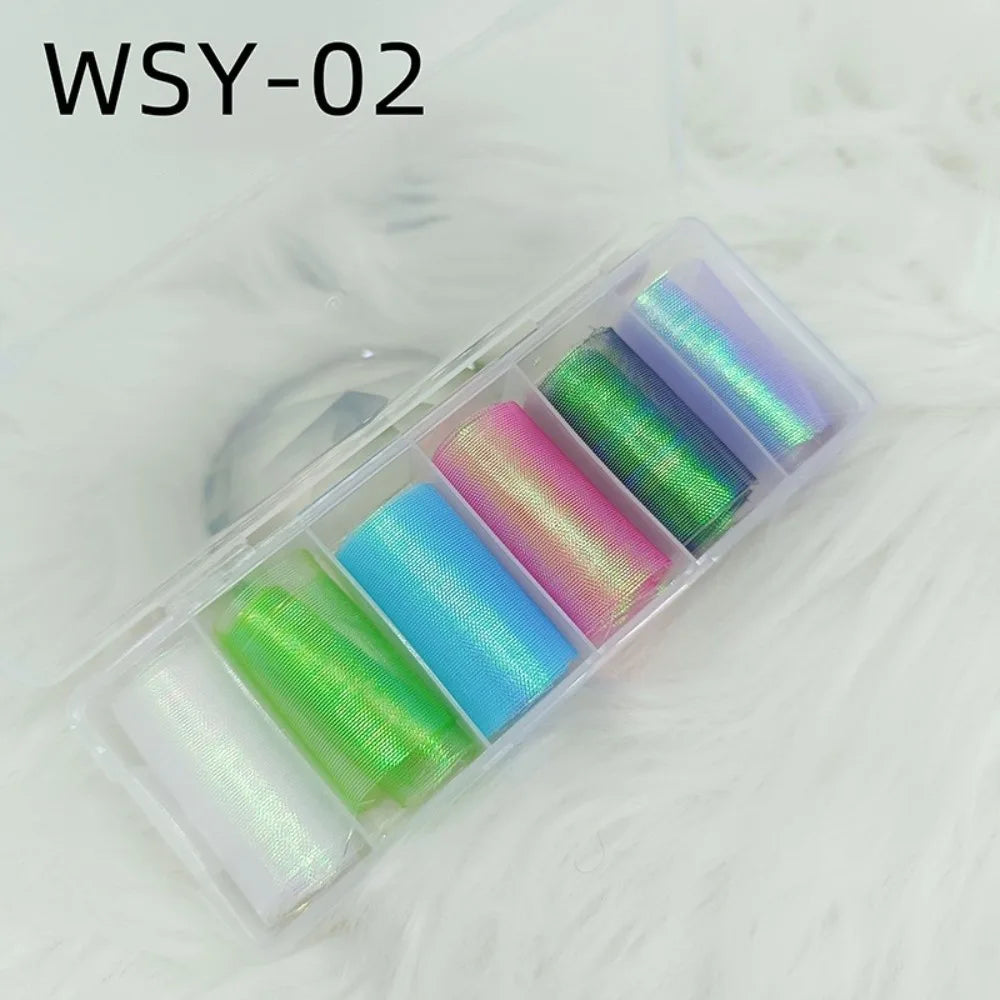 Mermaid Scale Nail Foils | 3D Mesh Fabric Stickers & Decals Nail Foil Stickers QXL 2