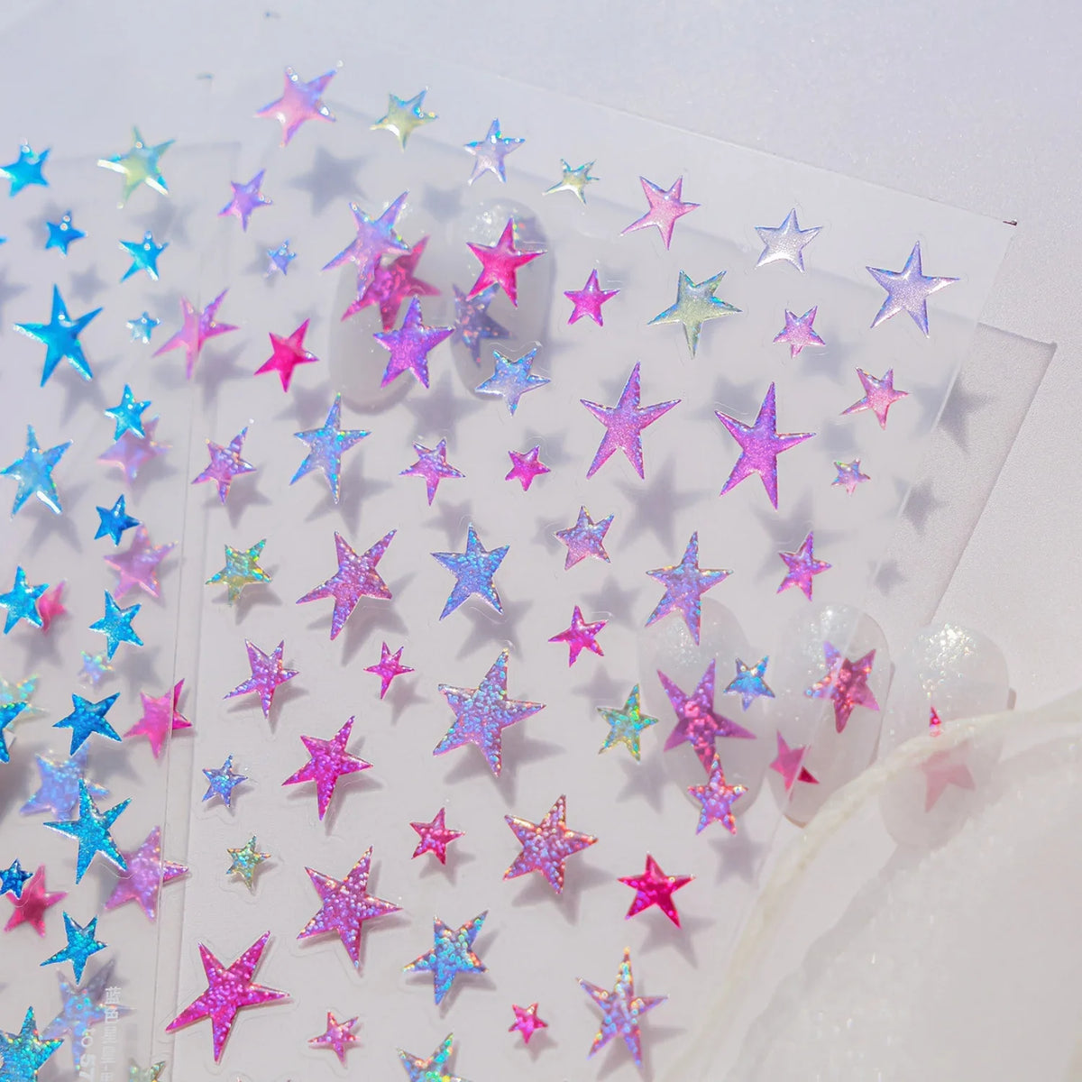 5D Holographic Star Nail Art Stickers | Self-Adhesive Decals Nail Art Stickers QXL
