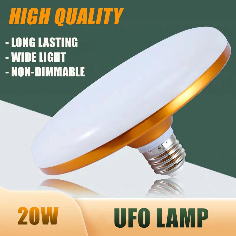 E27 LED Bulb 20W 220V UFO Super Bright White Indoor Light LED Light Bulb QXL