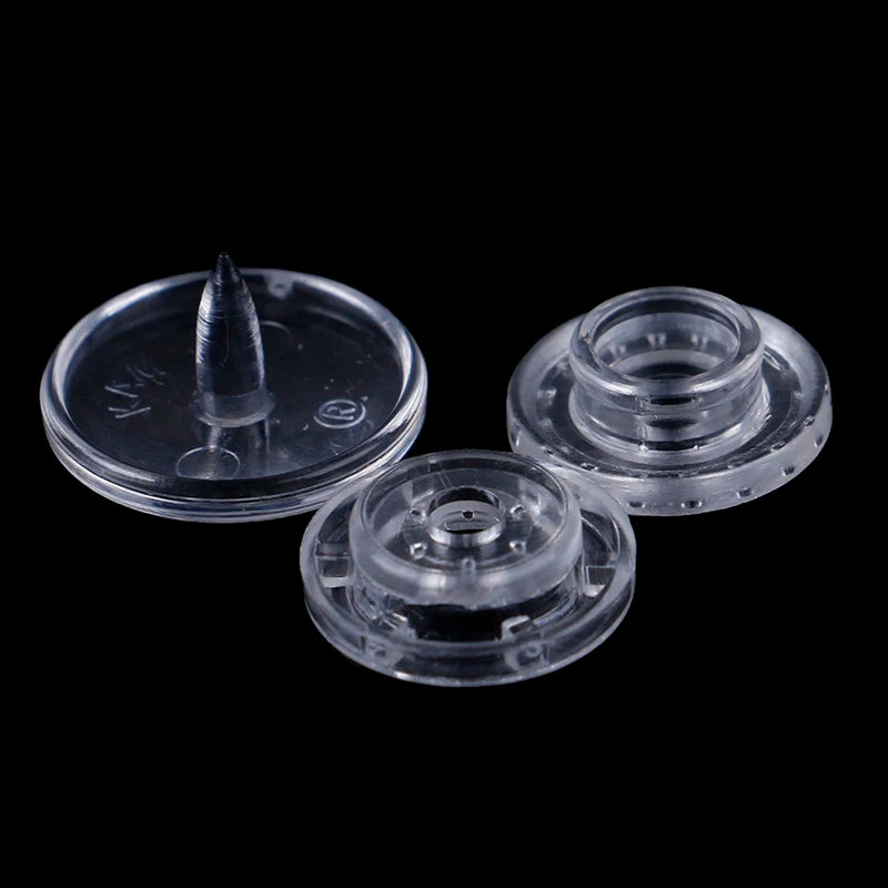 50-Set KAM T5 Clear Resin Snap Buttons 12mm Press Studs Snap Button Fasteners QXL