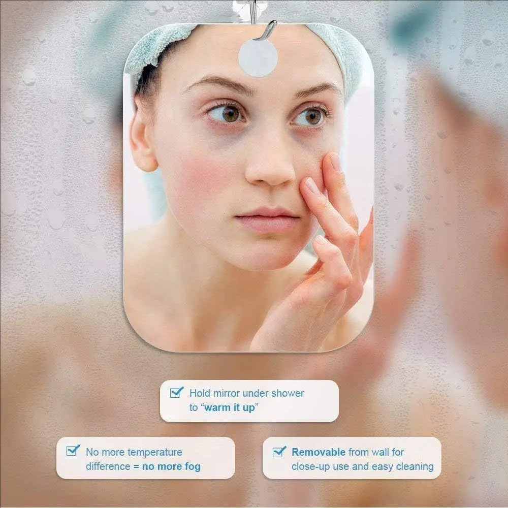 Fogless Shower Shaving Mirror | Shatterproof Acrylic Fogless Shower Mirror QXL
