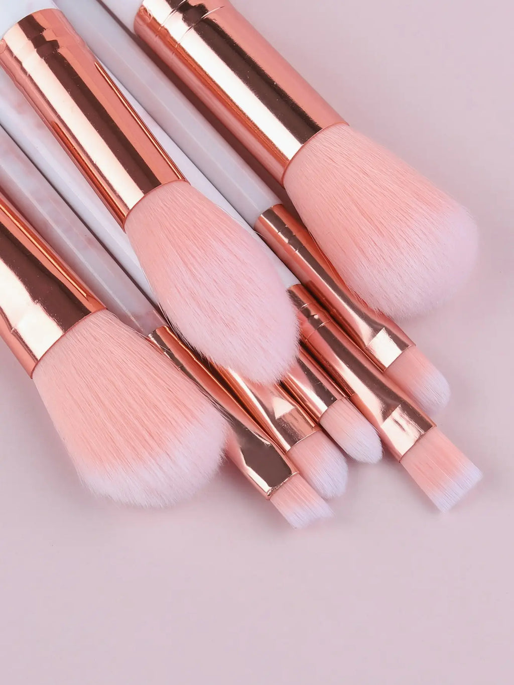 8-Pc Marble Makeup Brush Set with Case | Synthetic Fiber Makeup Brush Set QXL
