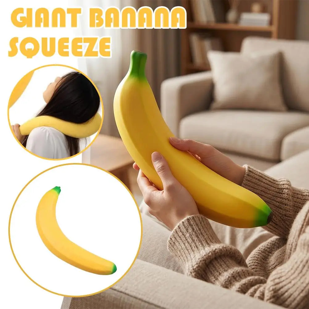 Oversized Banana Squishy Fidget Toy | Giant Slow Rebound 45cm Squishy Fidget Toy QXL