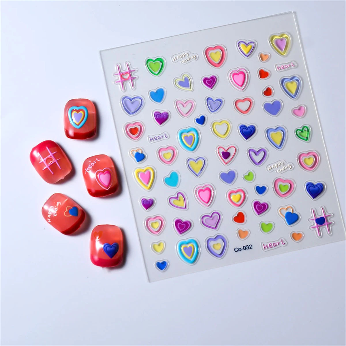 5D Embossed Flower Nail Art Stickers | Glitter Laser Blue Decals Nail Art Stickers QXL 1pcs CO-032