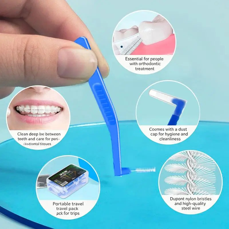 L-Shaped Interdental Brush | Soft Bristle Teeth Gap Cleaner Interdental Brush QXL