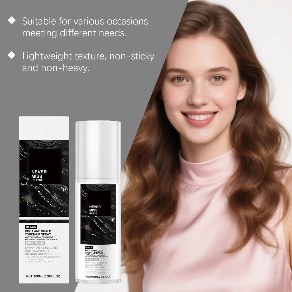 Gray Root Coverage Hair Spray – Temporary Color 100ml Root Coverage Spray QXL