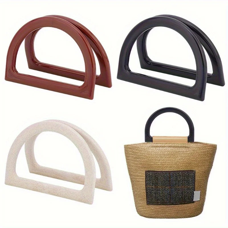 D-Shaped Imitation Wood Bag Handles | 3 Colors DIY Craft Bag Handles QXL