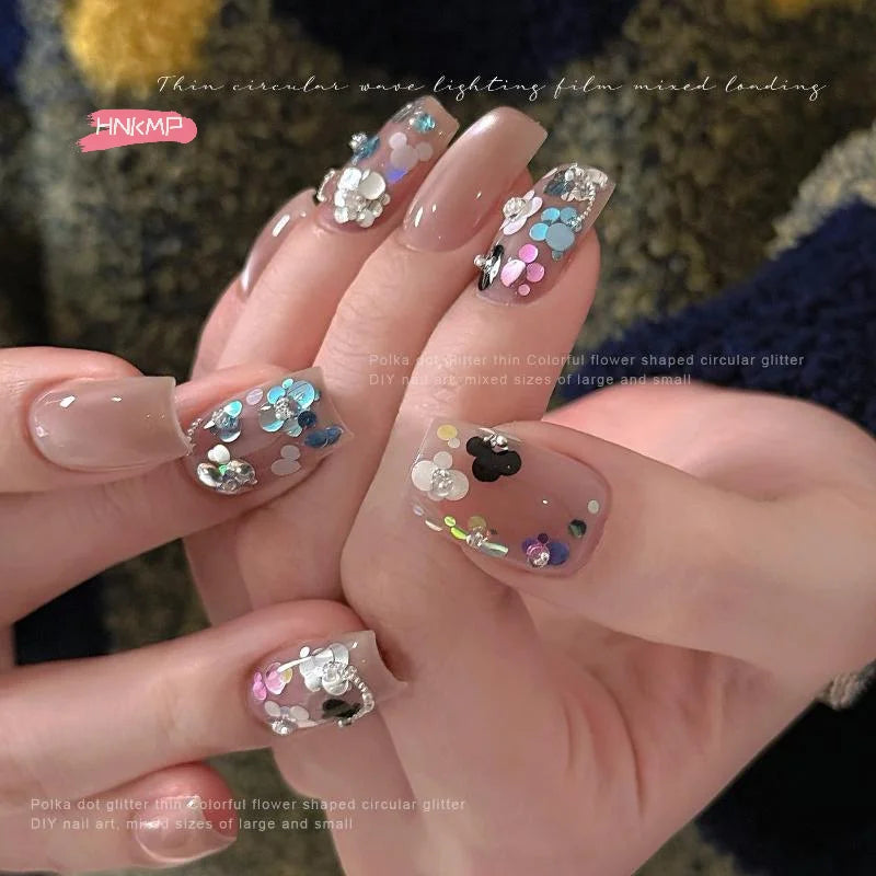 Mini Heart Nail Glitter Sequins | Colorful Sparkling Nail Art Nail Glitter Sequins QXL
