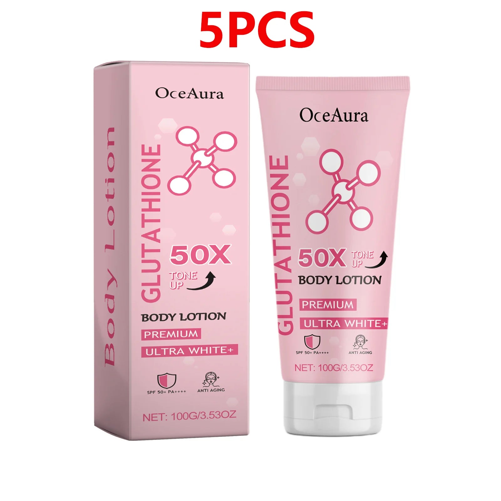 OceAura Glutathione Brightening Body Cream | Even Skin Tone Brightening Body Cream QXL 5pcs
