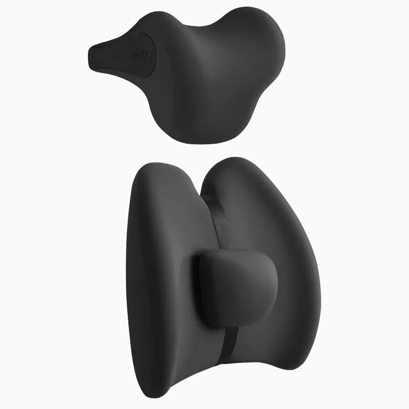 Memory Foam Car Neck Pillow & Lumbar Support Cushion Car Seat Cushion Set QXL