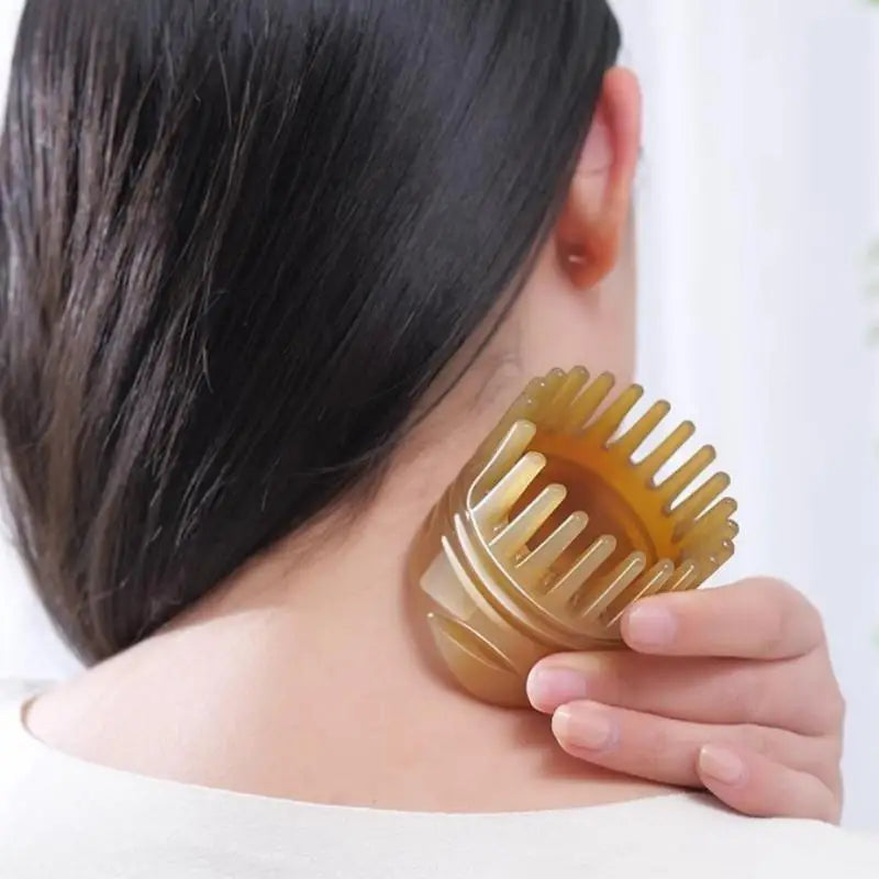 Ox Horn Wide Tooth Comb | Scalp Massage & Anti-Static Scalp Massage Comb QXL