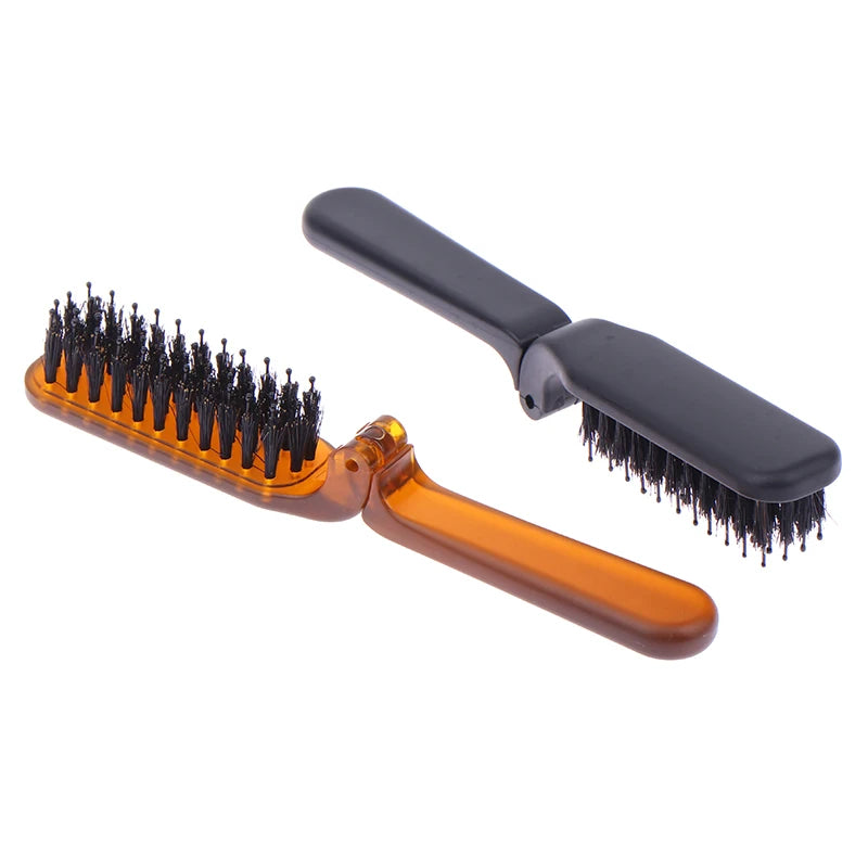 Foldable Travel Hair Brush | Boar Bristle Anti-Static Comb Foldable Hair Brush QXL