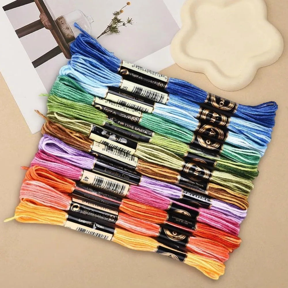 12 Skeins Rainbow Embroidery Thread | 6-Strand Gradient Floss Embroidery Thread QXL