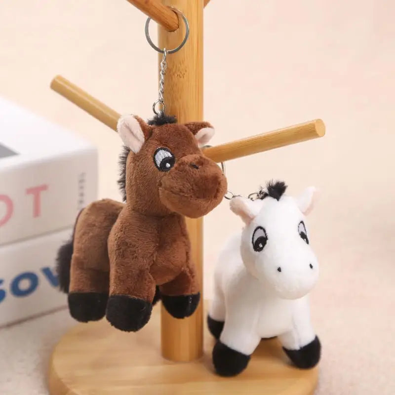 Plush Cartoon Pony Keychain | Stuffed Horse Backpack Charm Plush Keychain Charm QXL