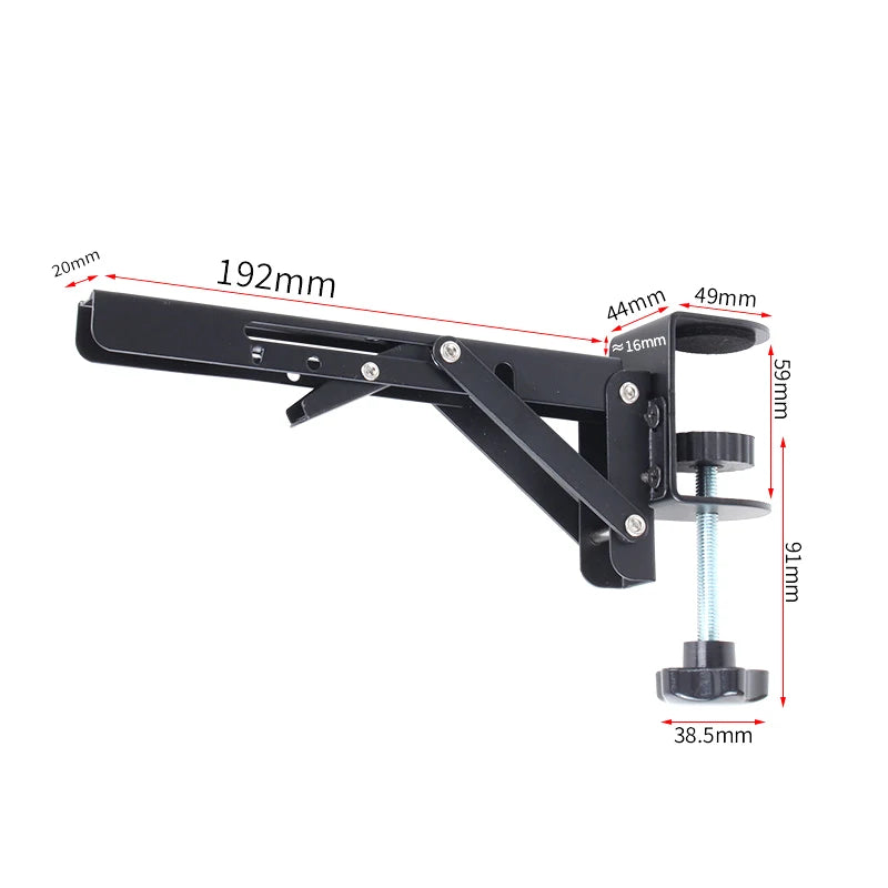 L-Shaped Foldable Desktop Extension Bracket | No-Drill Desk Extension Bracket QXL A1