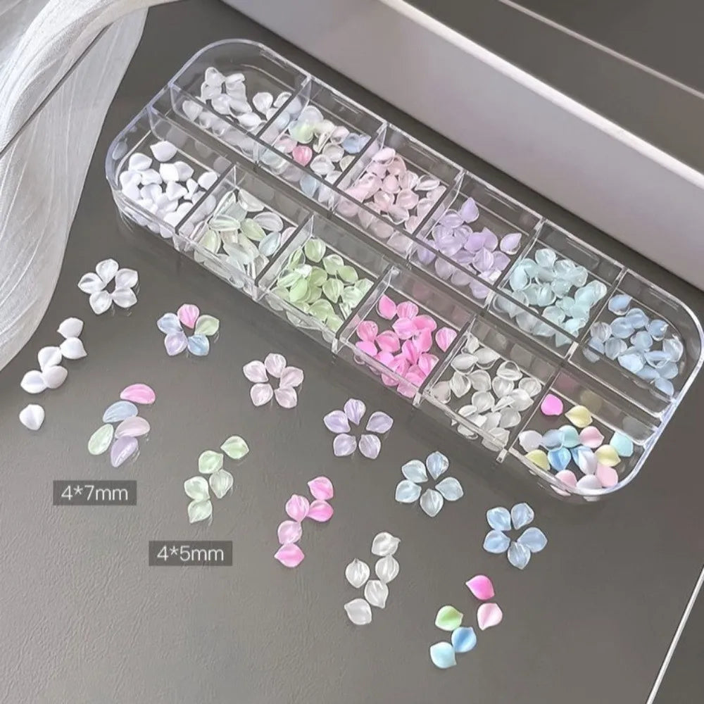 12-Grid 3D Flower Petal Nail Art Sequins & Glitter Kit Nail Art Sequins Kit QXL 12 grids