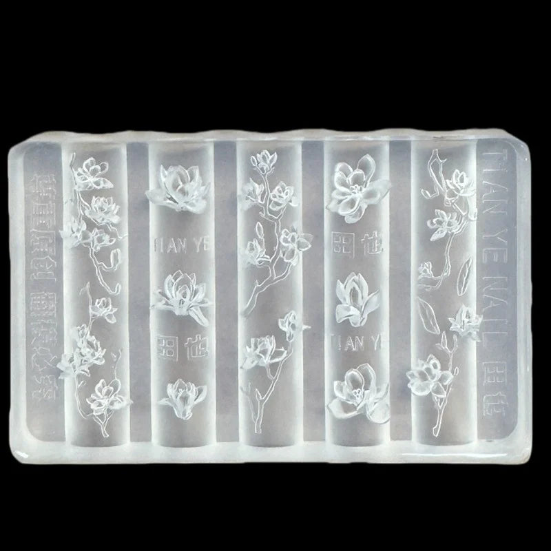 3D Flower Silicone Nail Art Mold | Flexible DIY Template Tool Silicone Nail Mold QXL