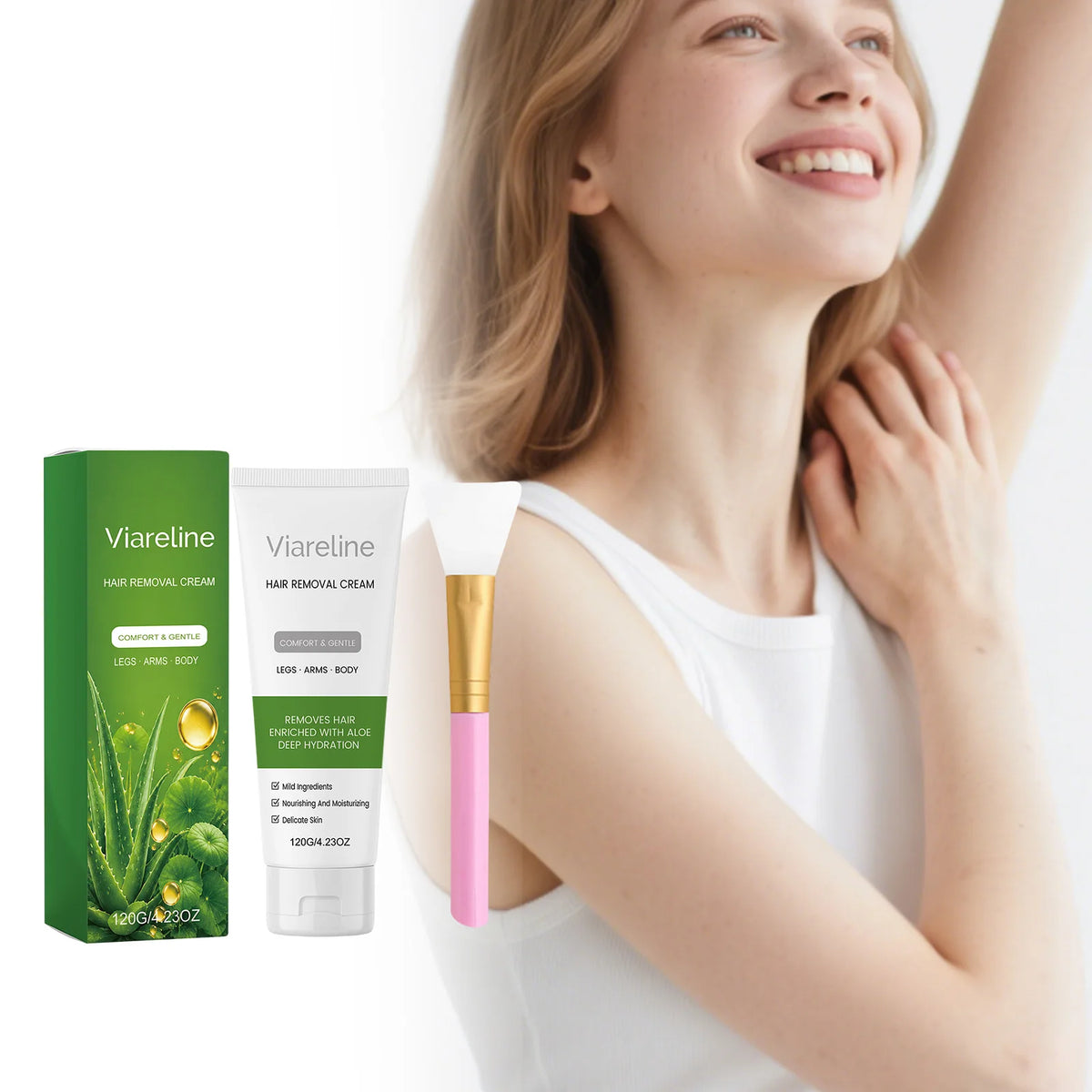 Moisturizing Body Hair Removal Cream | Gentle & Hydrating Hair Removal Cream QXL