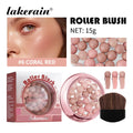 Lakerain Roller Blush Powder Beads | Shimmer Lightweight Shimmer Blush Powder QXL 06 Coral Red