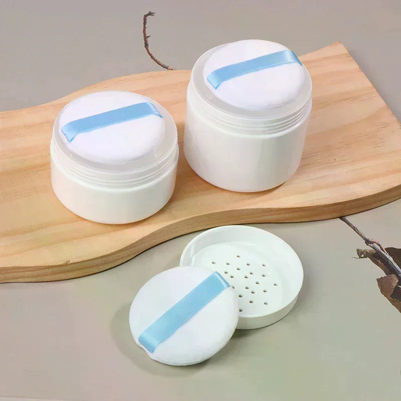 Empty Loose Powder Case with Puff & Sifter | 200–300g Powder Dispenser Case QXL