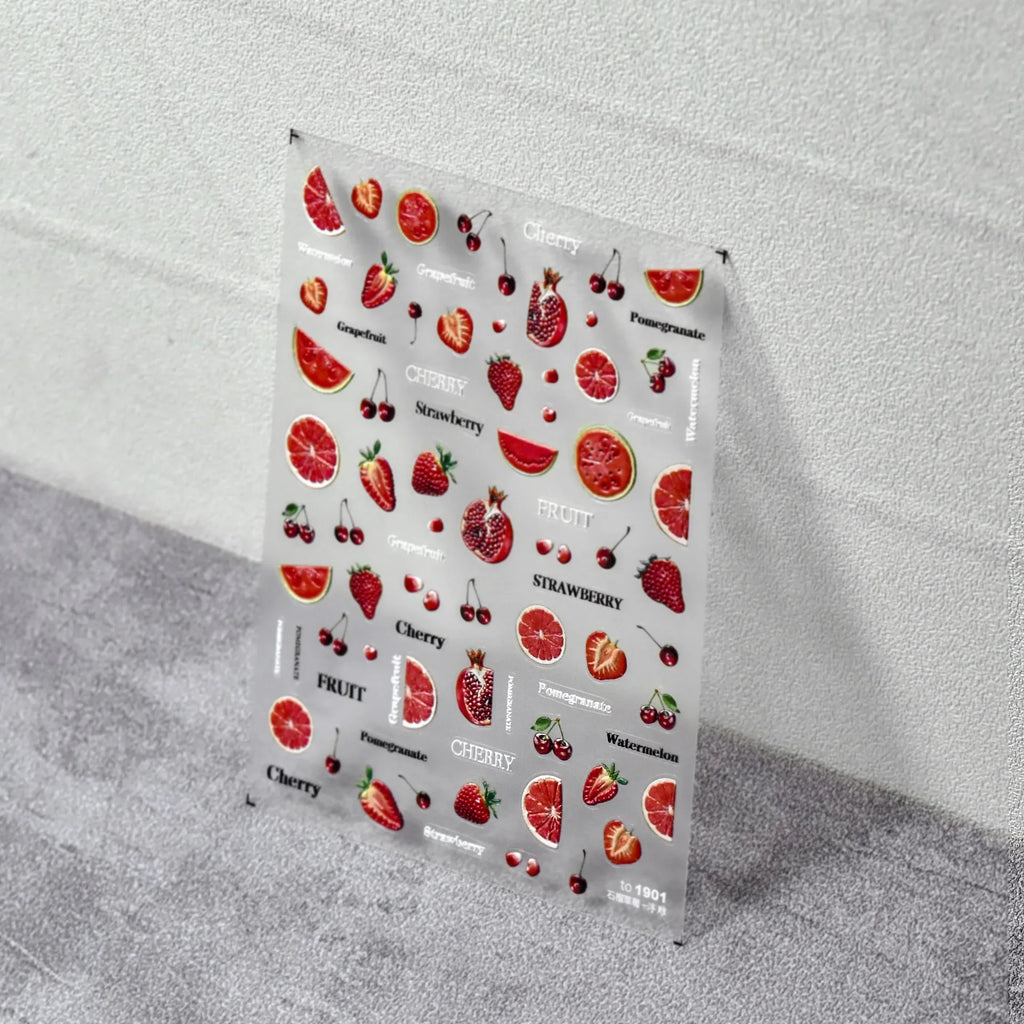 Fruit Party 5D Nail Art Stickers | Manicure Decal Sheet