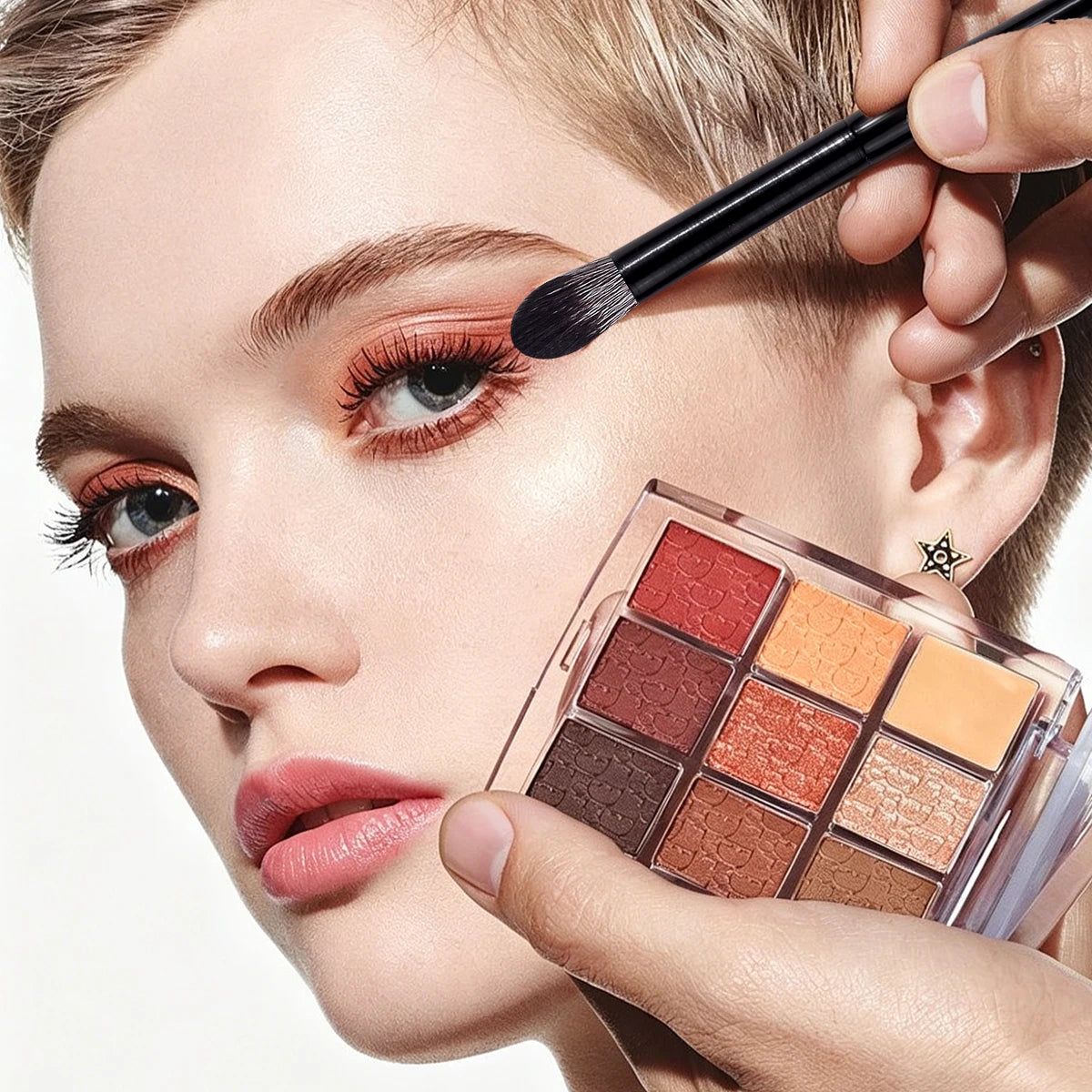 KOSSHOW Triangle Concealer & Eyeshadow Brush Set – 2 Piece Makeup Brush Set QXL
