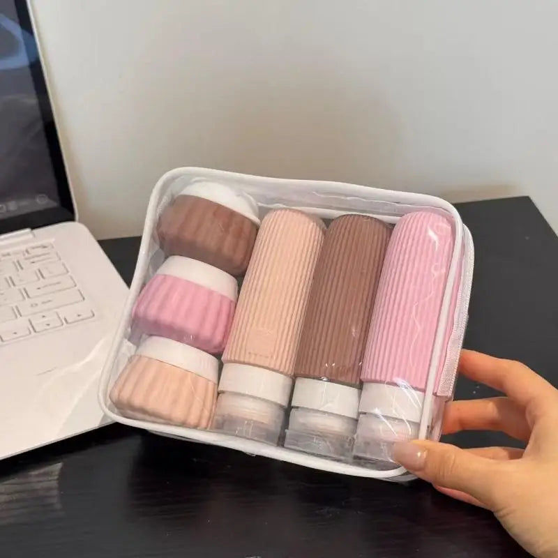 Silicone Travel Toiletry Bottle Set | Leak-Proof, Reusable Travel Bottle Set QXL