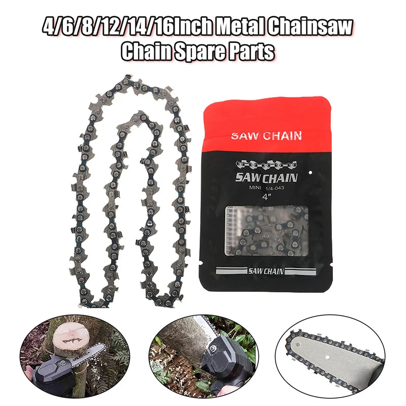 Metal Chainsaw Chain 4–16 Inch | Electric Saw Replacement Chainsaw Chain QXL