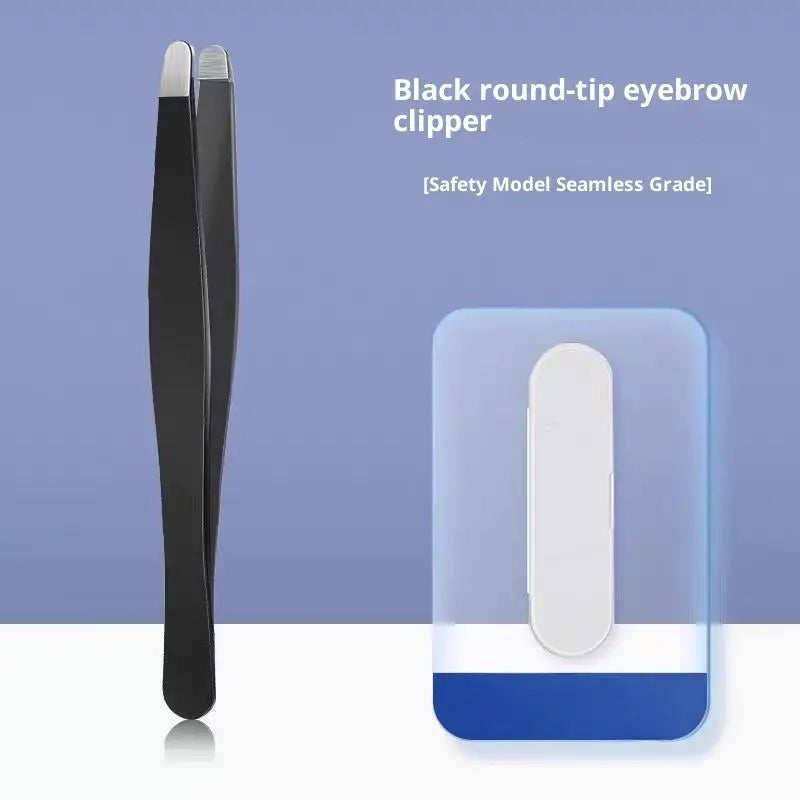 Stainless Steel Rounded-Tip Eyebrow Tweezers | Anti-Slip Eyebrow Tweezers QXL I