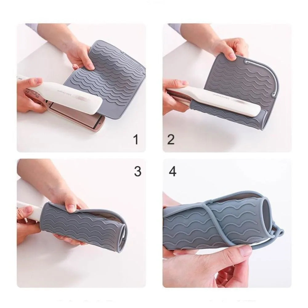 Silicone Heat Resistant Mat for Curling & Flat Irons | Non-Slip Heat Resistant Mat QXL