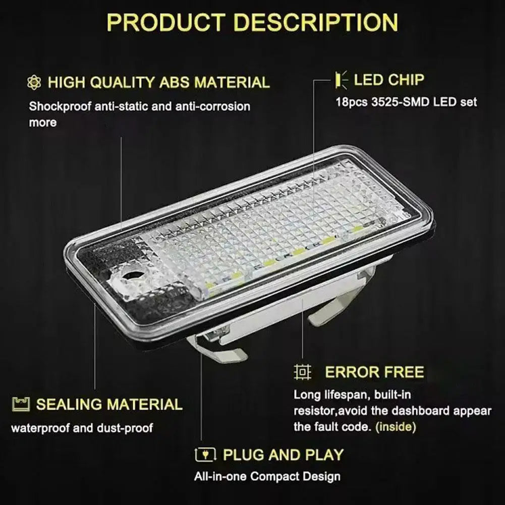 2-Pack LED License Plate Lights for Audi A3 A4 A6 A8 Q7 6500K LED License Plate Light QXL