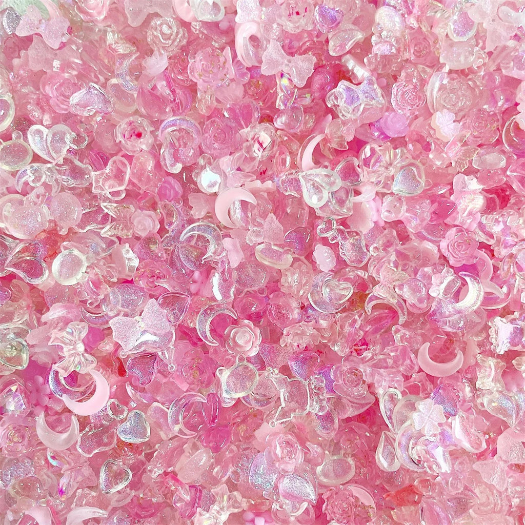 50-Pc 3D Kawaii Resin Nail Charms | Mixed Rhinestone Decor Nail Art Charms QXL
