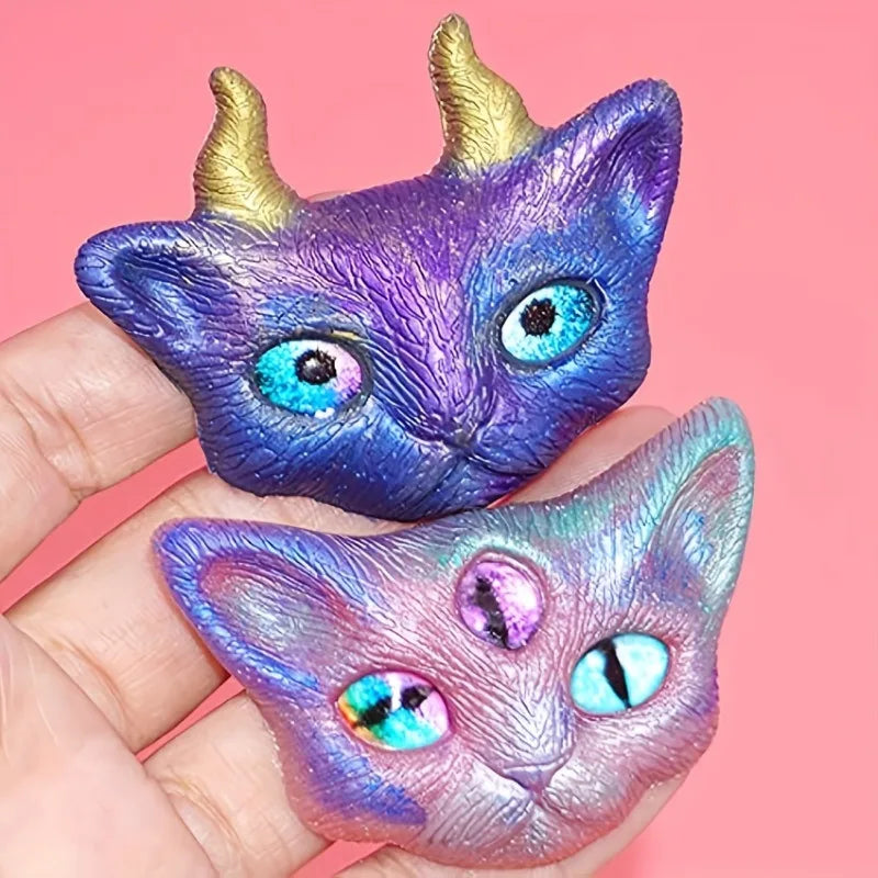 3D Devil Cat Silicone Mold | Resin, Clay, Soap & Candle Silicone Casting Mold QXL