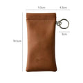Squeeze-Top Eyeglasses Case | PU Leather Sunglasses Pouch Eyeglasses Case QXL Brown
