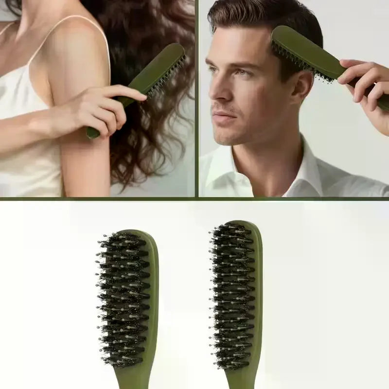 Boar Bristle Travel Hair Brush | Detangle, Smooth & Style Boar Bristle Hair Brush QXL