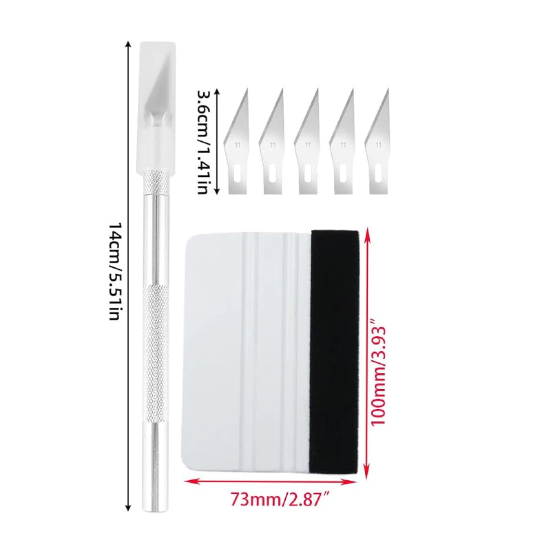 8-Pc Car Vinyl Wrap Tool Kit – Squeegee, Cutter & Scraper Vinyl Wrap Tool Kit QXL