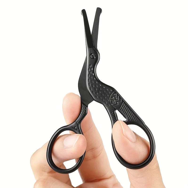Round Tip Stork Scissors – Eyebrow, Nose & Beard Grooming Grooming Scissors QXL