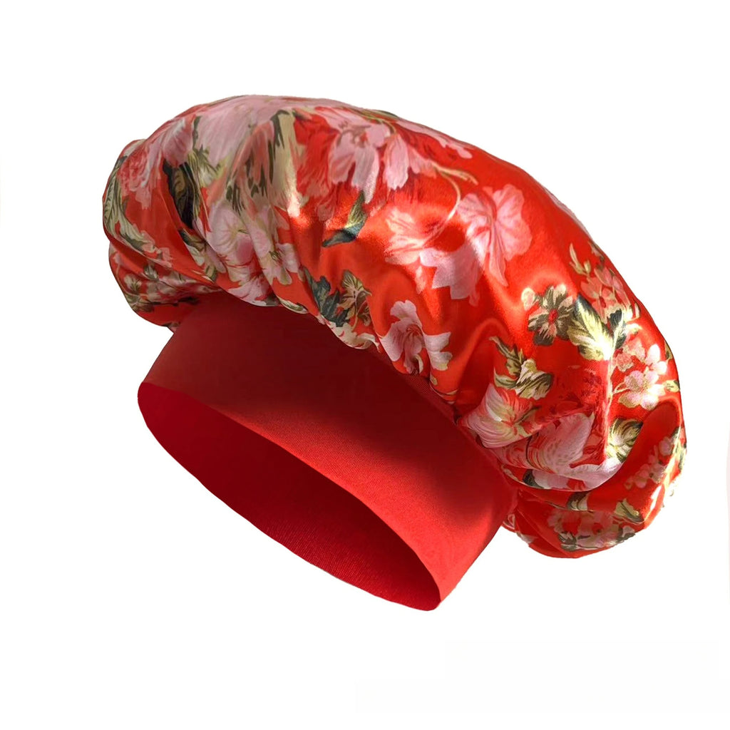 Satin Sleep Bonnet Wide Band | Curly Hair, Braids & Locs Cap Satin Sleep Bonnet QXL C