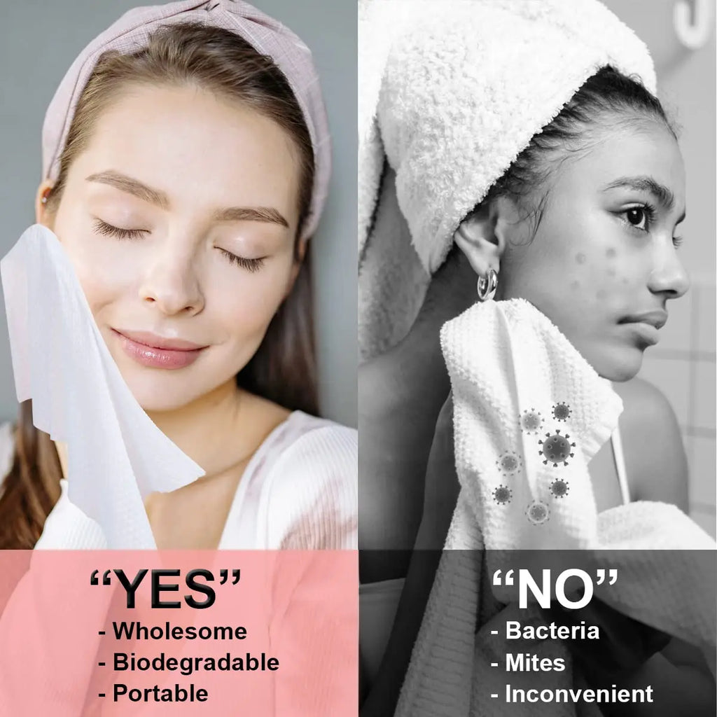 Disposable Non-Woven Face Cleaning Towels | Dry Wipes 22x22cm Disposable Face Towels QXL