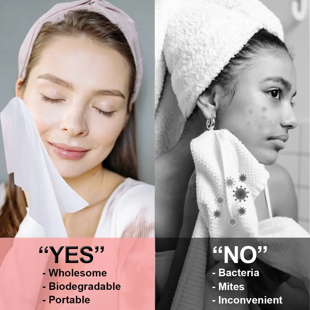 Disposable Non-Woven Face Cleaning Towels | Dry Wipes 22x22cm Disposable Face Towels QXL