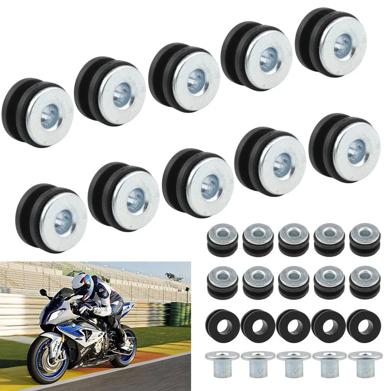 5-Set Motorcycle Rubber Grommet Bolt Kit | Fairing Cushion Pad Motorcycle Grommet Kit QXL